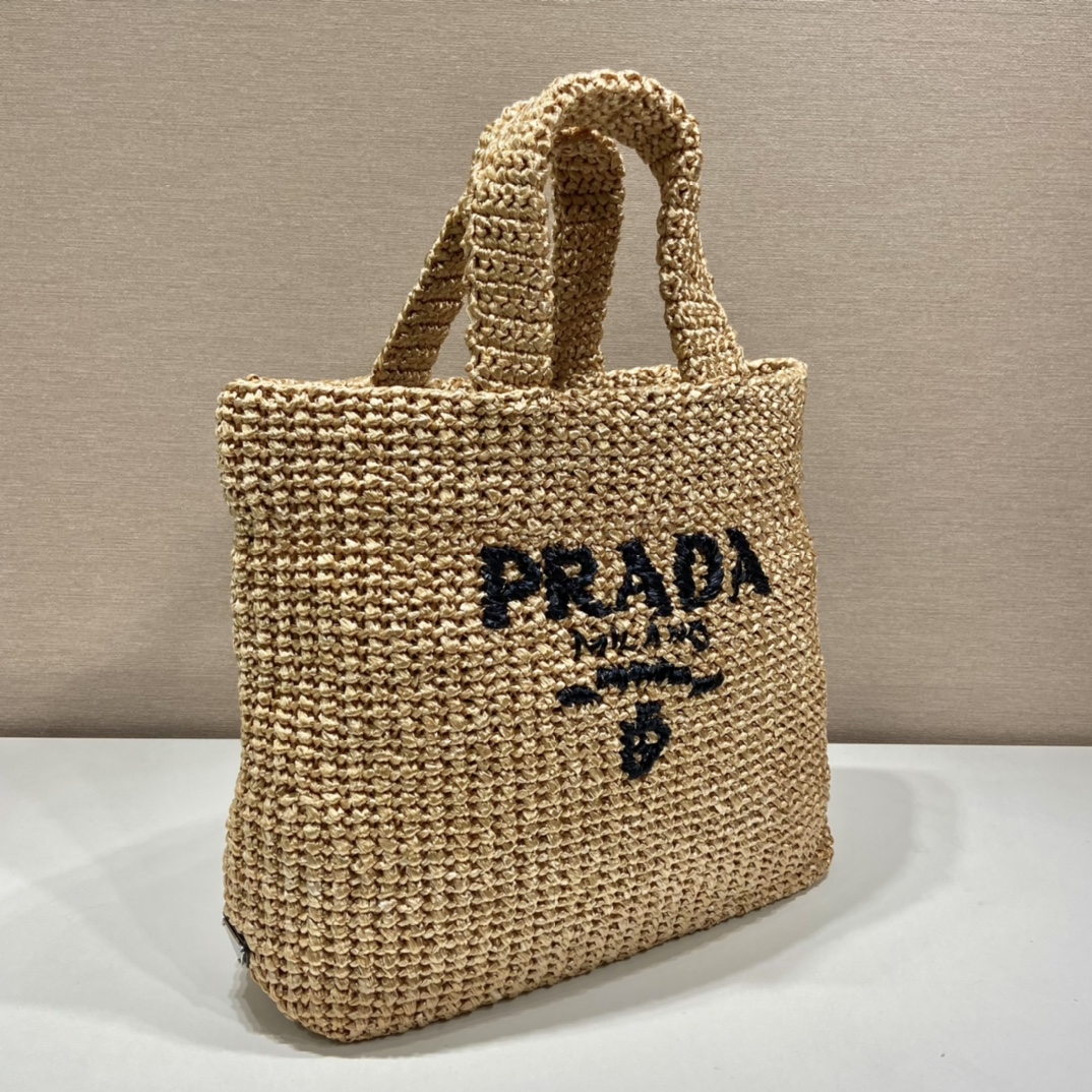 Bagsaaa Pra*a Raffia Tote Bag - 47x35x15cm