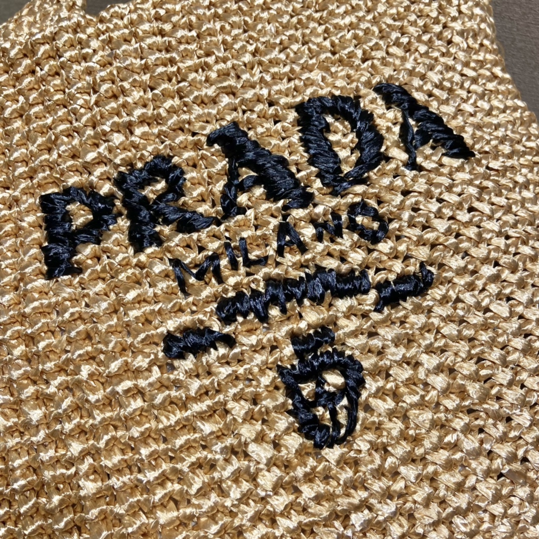 Bagsaaa Pra*a Raffia Tote Bag - 47x35x15cm
