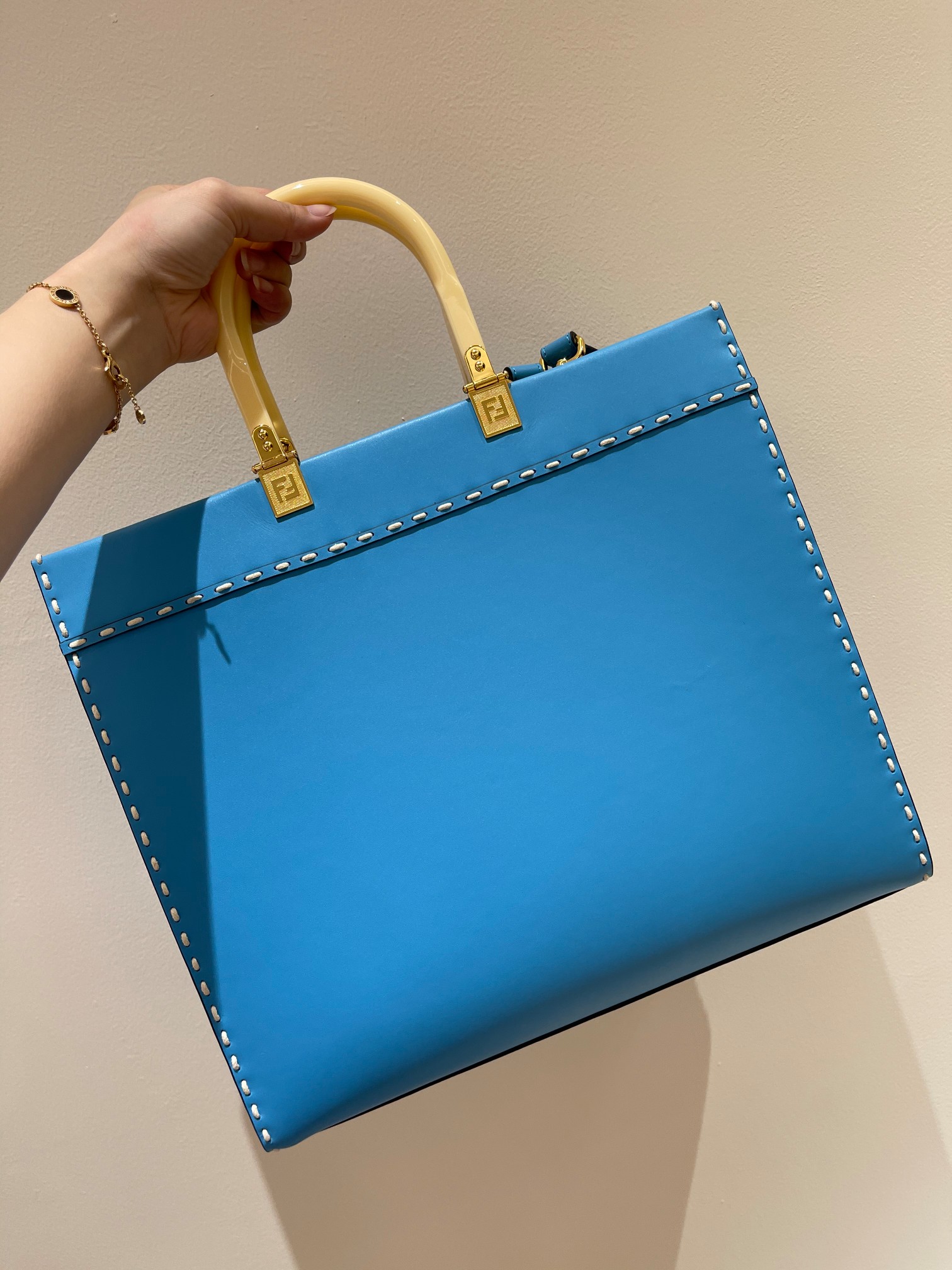 Bagsaaa F**di Sunshine Blue Shoppper Tote - 35x17x31cm
