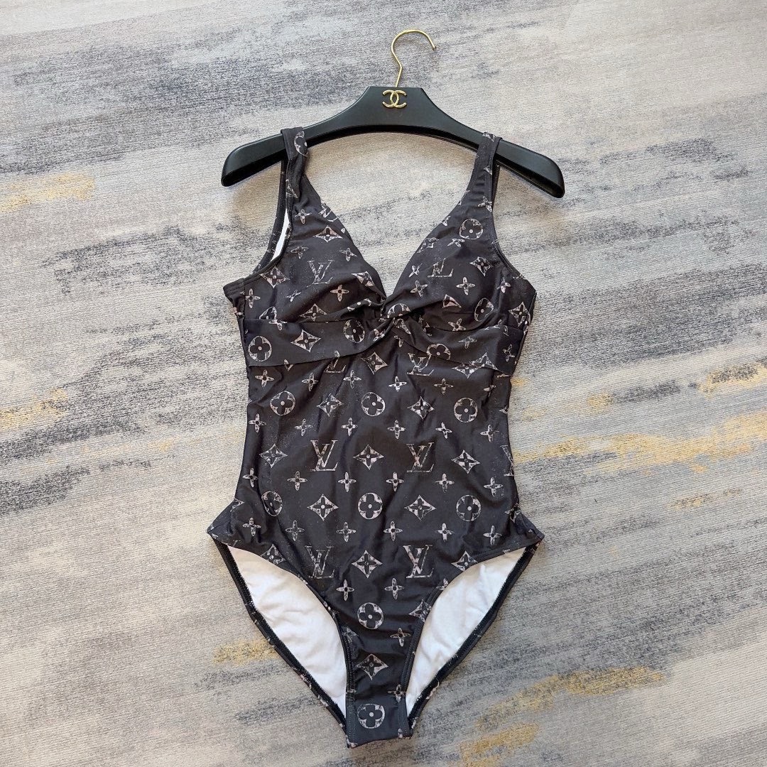 Bagsaaa L0vis Vvtt0n Swimsuit One Piece Monogram (pink & Brown)