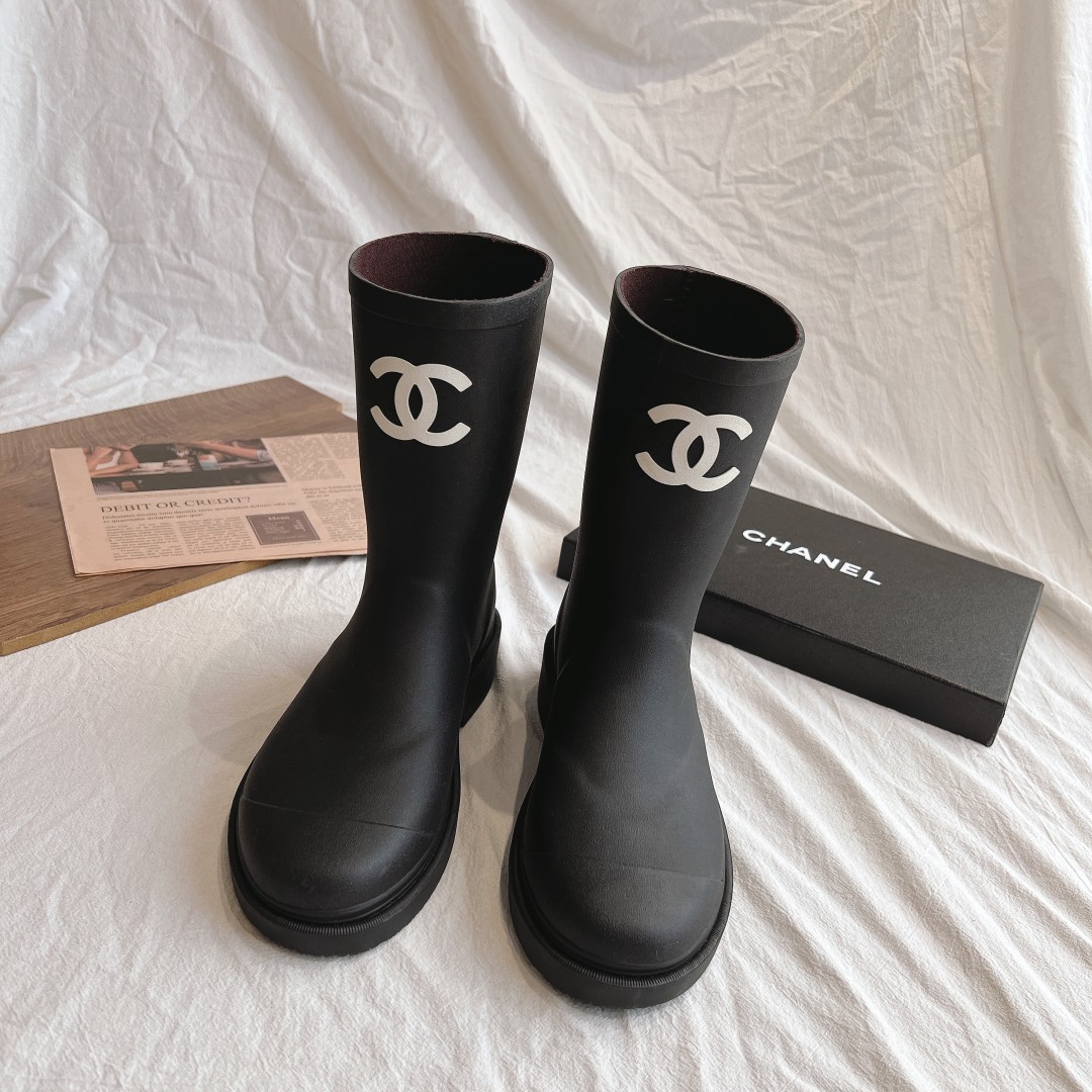 Bagsaaa Ch**el 22A Shorrt Boots Caoutchouc Rubber CC
