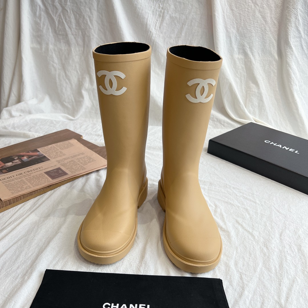 Bagsaaa Ch**el 22A Long Boots Caoutchouc Rubber CC