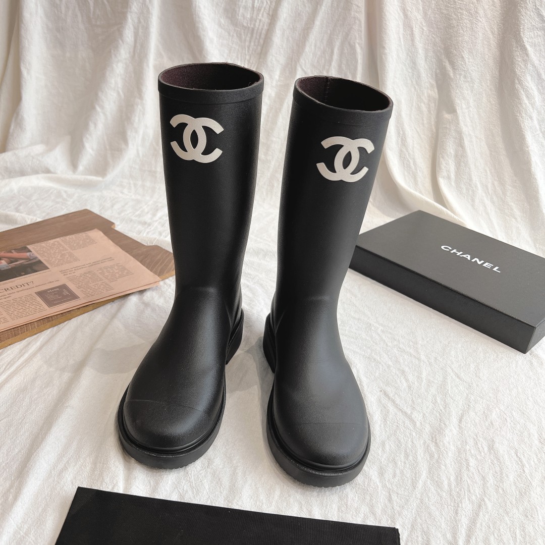 Bagsaaa Ch**el 22A Long Boots Caoutchouc Rubber CC