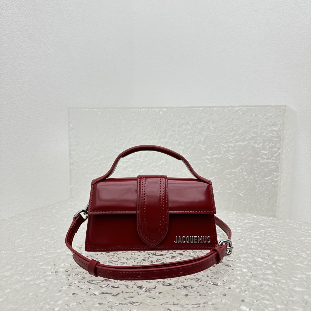 Bagsaaa Jacquemus Le Bambino leather mini red handbag - 18*6*7CM