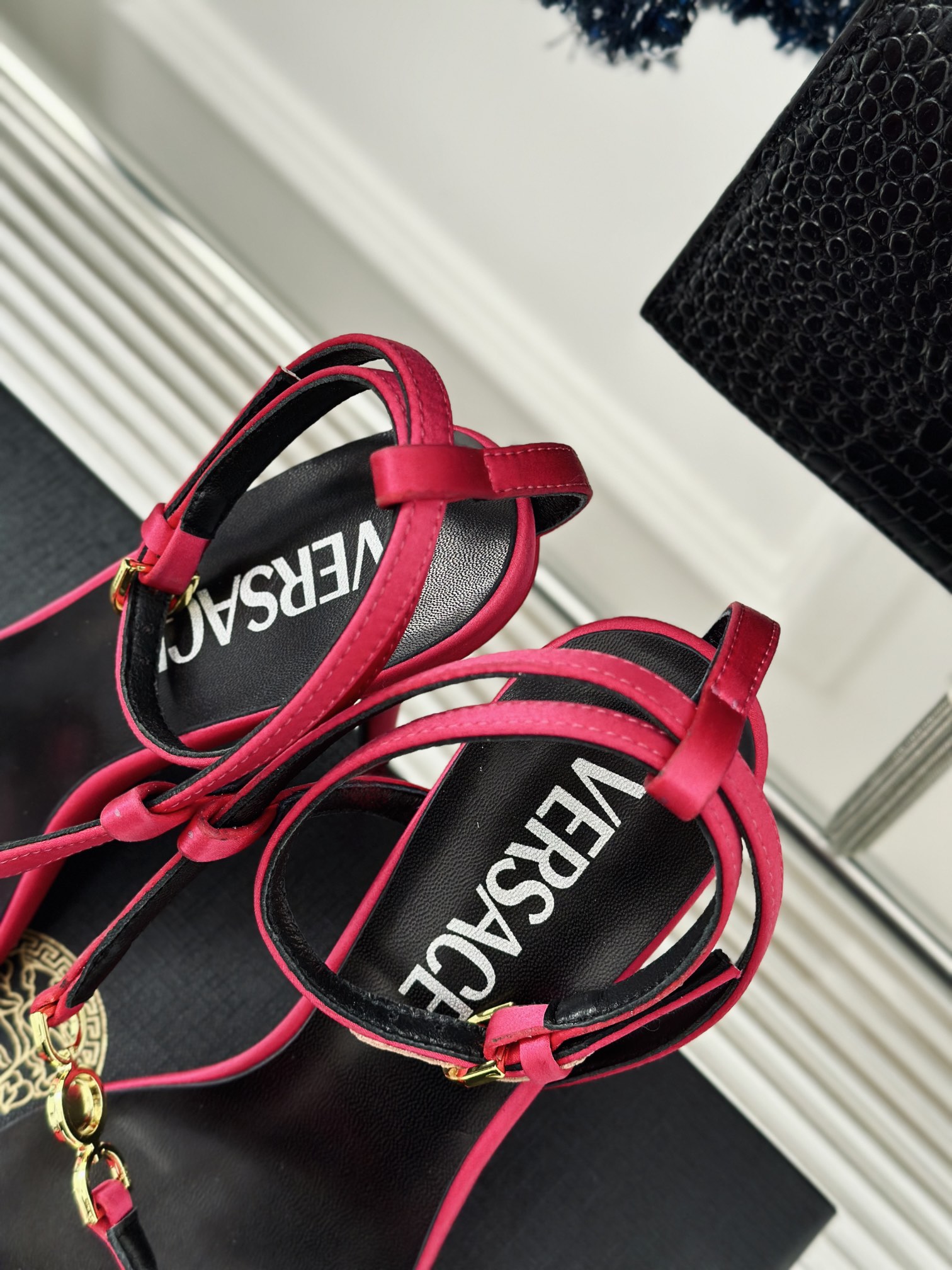 Bagsaaa Versace High Heels Sandals In Pink