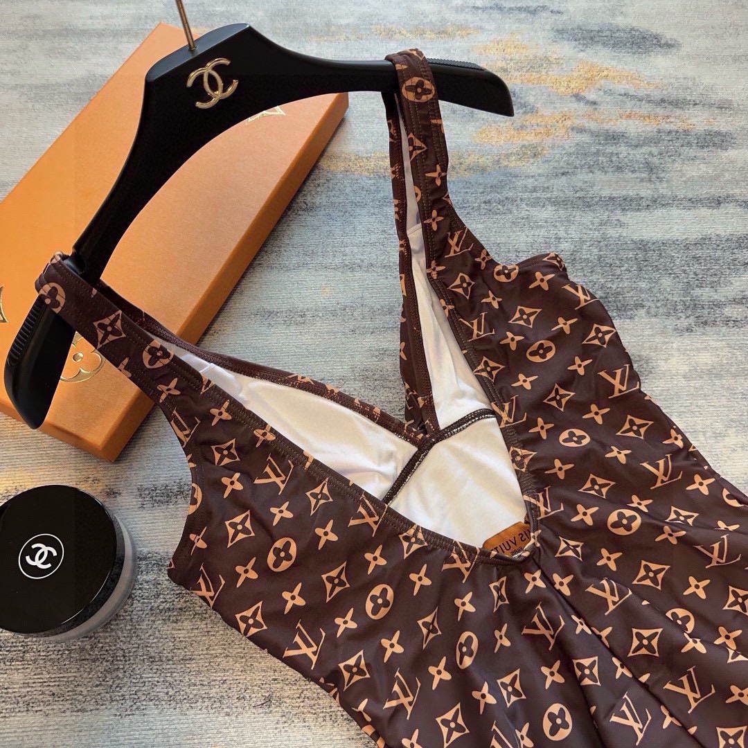 Bagsaaa L0vis Vvtt0n One-piece swimsuit brown monogram