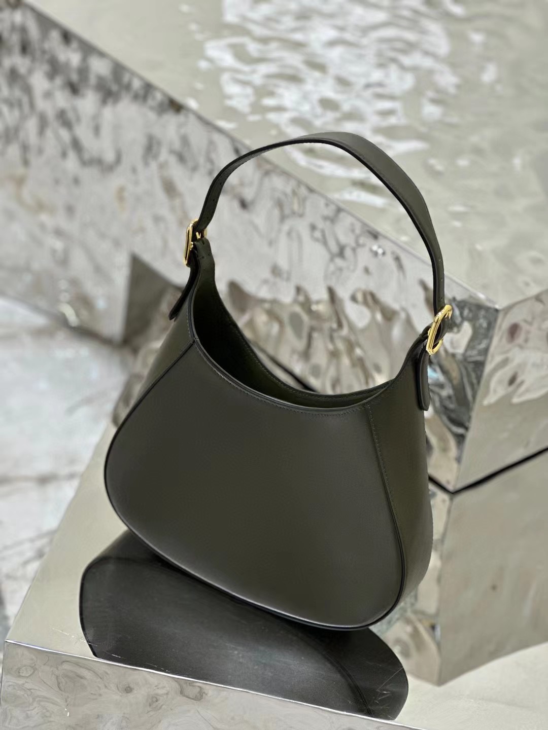 Bagsaaa Pra*a Cleo Shoulder Bag With Adjustable Strap In Green - 27x20x7cm