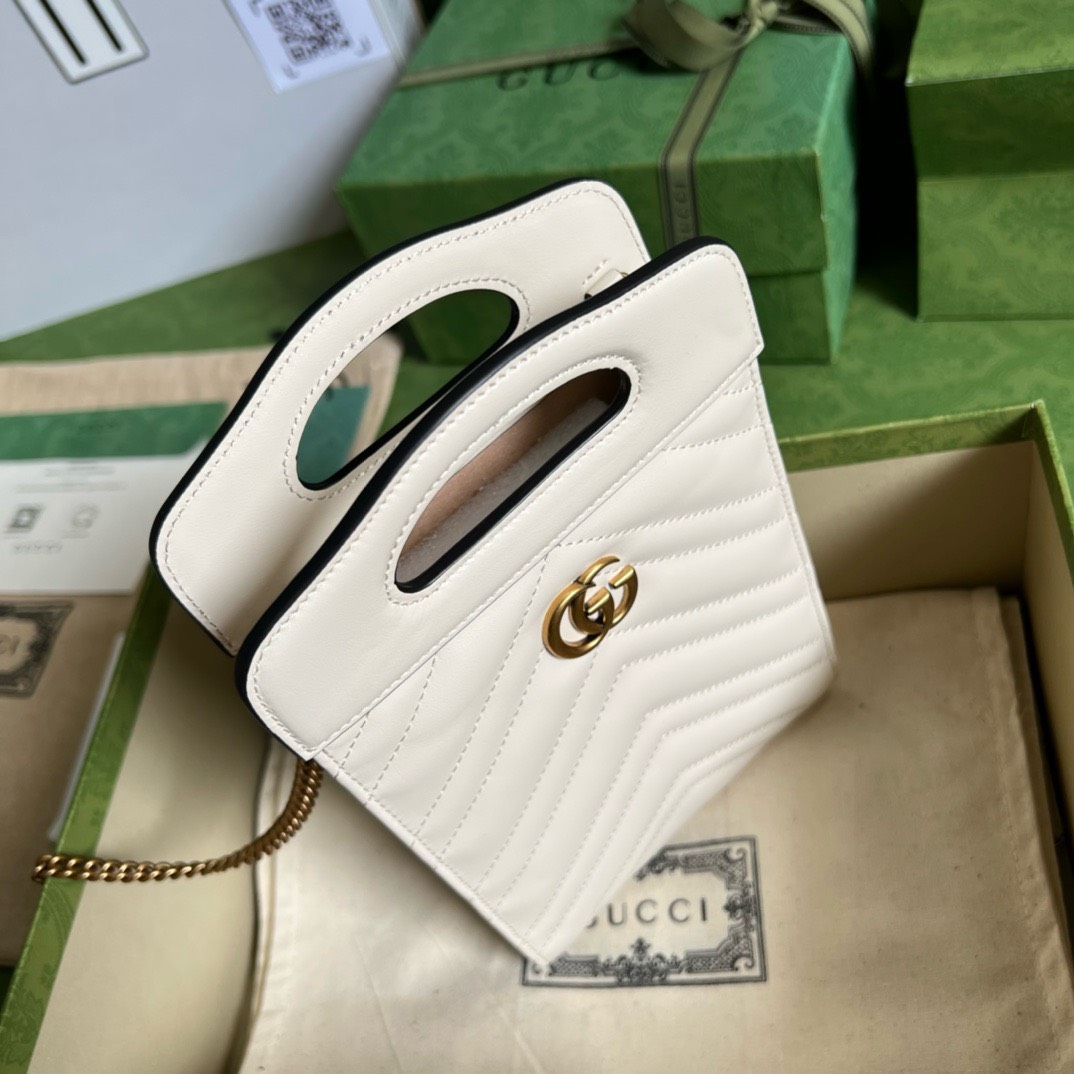 Bagsaaa Gvc*1 Marmont Beloved White Bag - 23x14x4.5cm