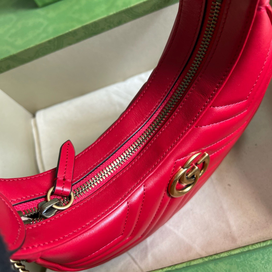 Bagsaaa Gvc*1 Marmont Half Moon Red Bag - 21.5x11x5cm