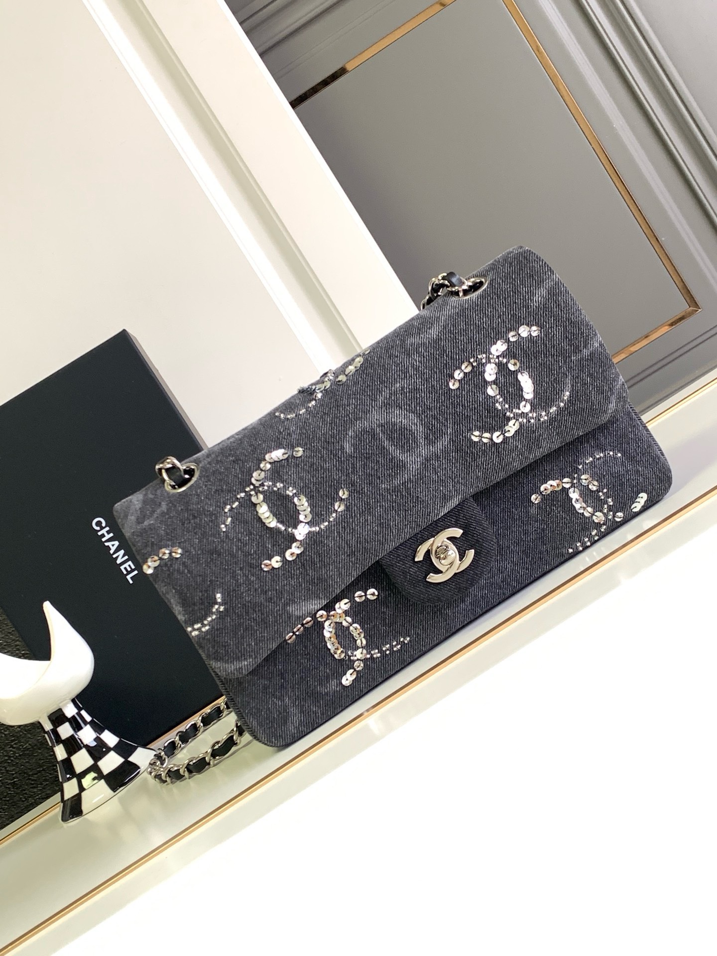 Bagsaaa Ch**el Flap Bag Small Denim Leather - 20cm