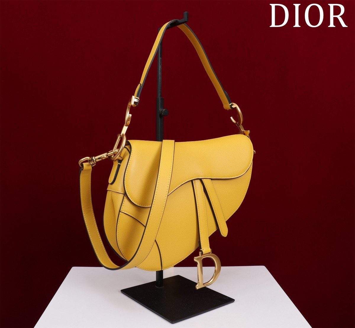 Bagsaaa D10r Saddle Medium Yellow With Strap - 25.5x20x6.5cm 