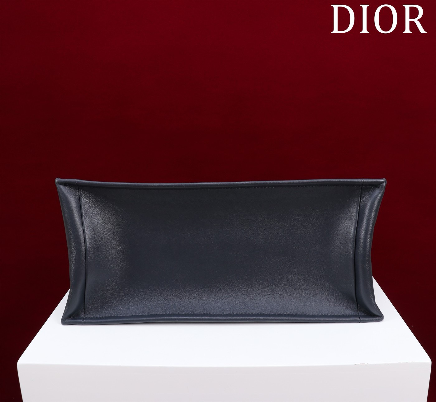 Bagsaaa D10r Medium D10r Book Tote Blue D10r Oblique Embroidery and Calfskin 