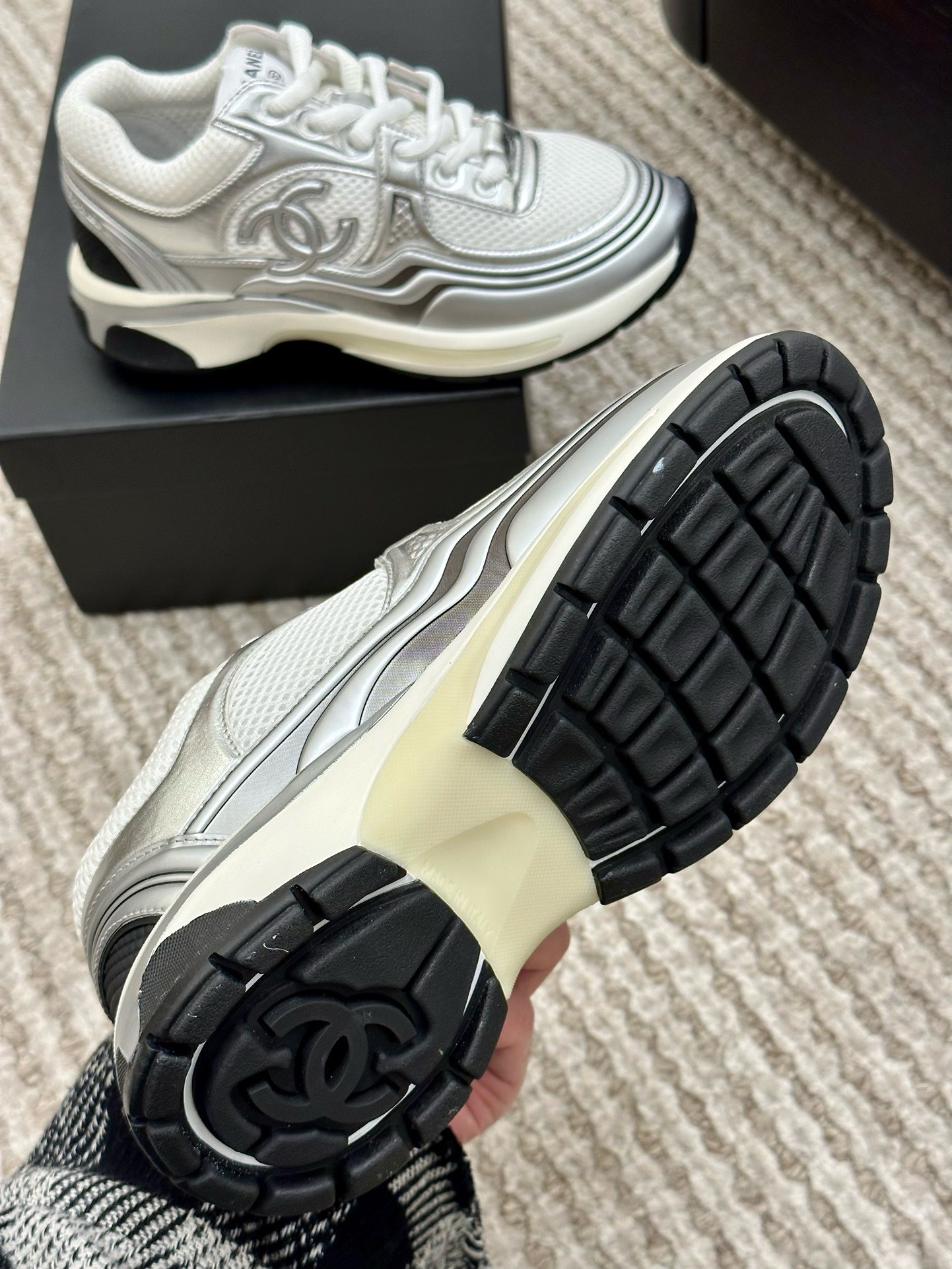 Bagsaaa Ch**el 23C CC Logo Silver Sneakers 02