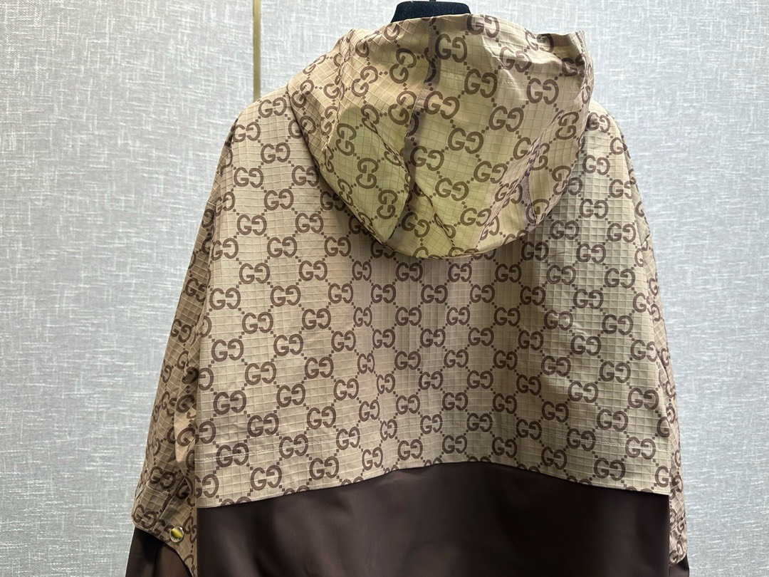 Bagsaaa Gvc*1 GG COTTON FABRIC JACKET WITH ZIPPER Brown