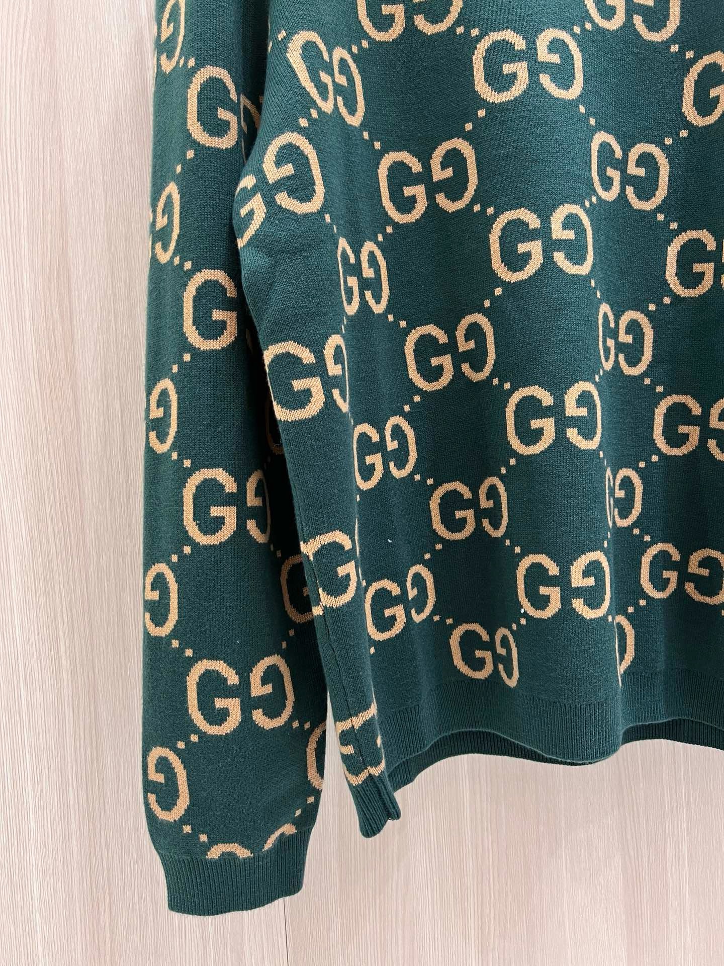 Bagsaa Gvc*1 GG wool jacquard sweater in green