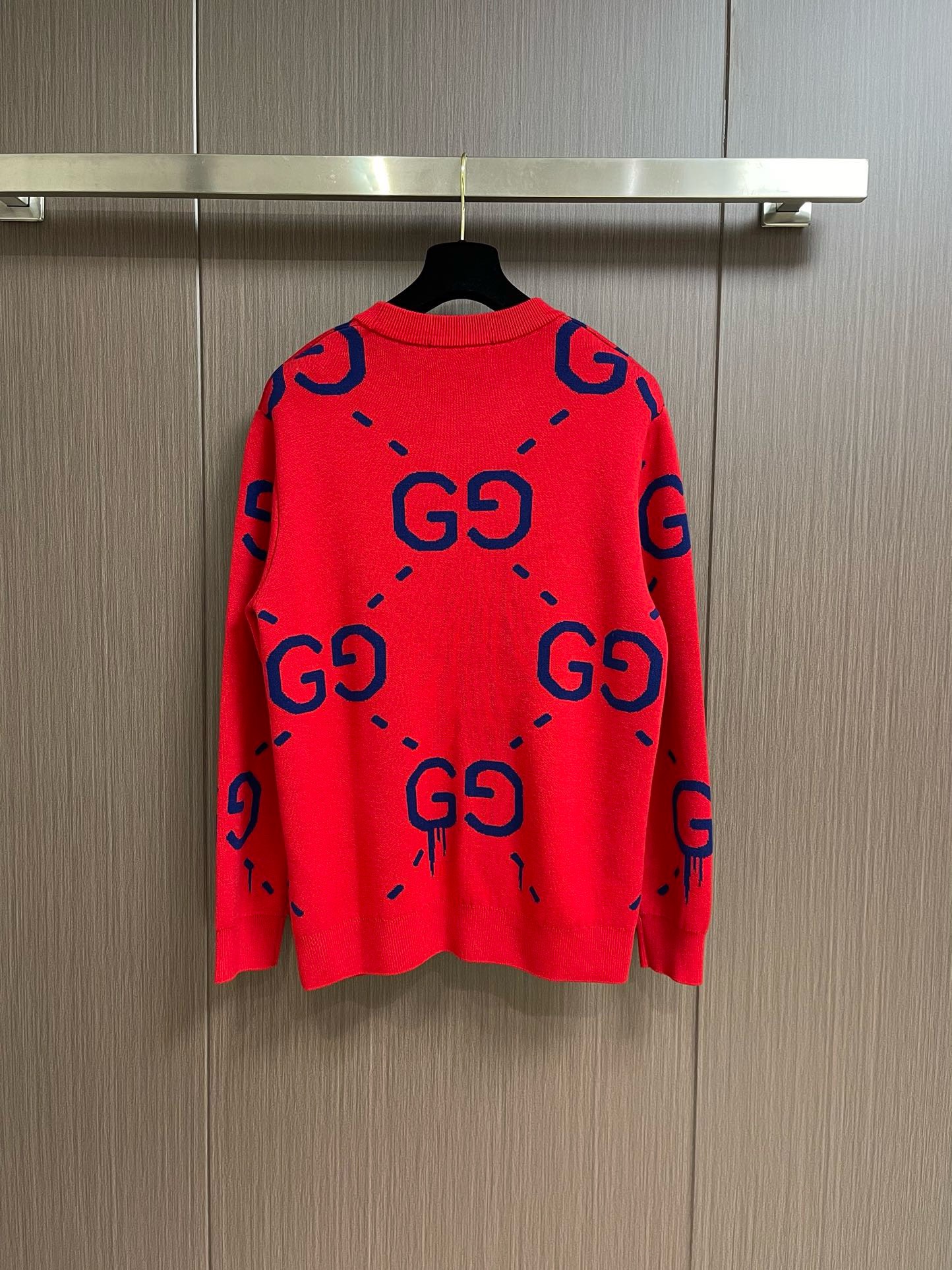 Bagsaaa Gvc*1 Red & Blue Monogram Wool Knit Sweater Medium