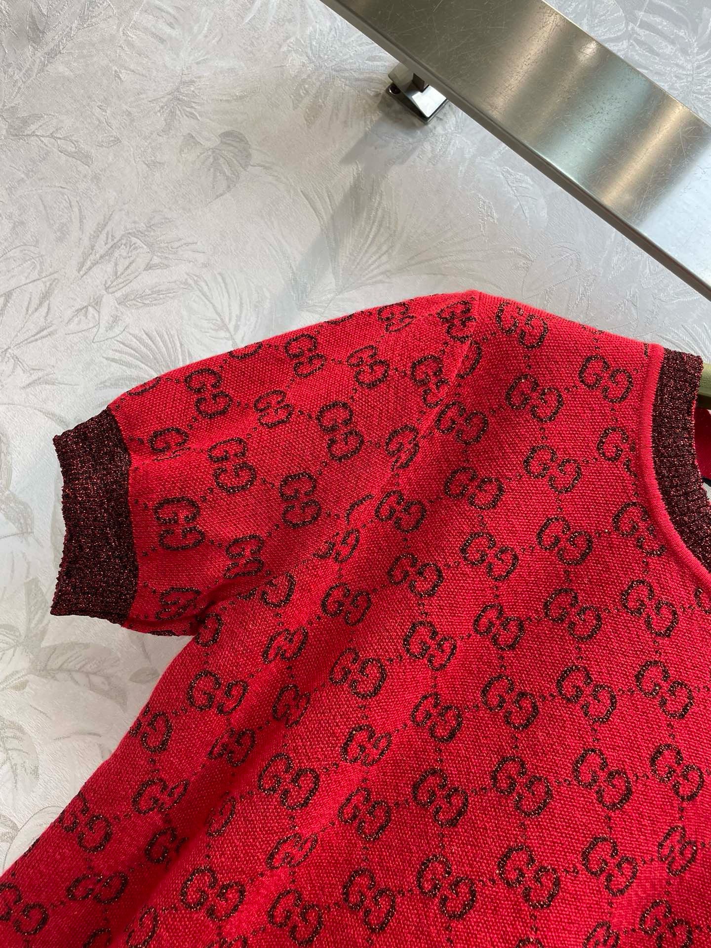 Bagsaaa Gvc*1 GG knit wool top in red