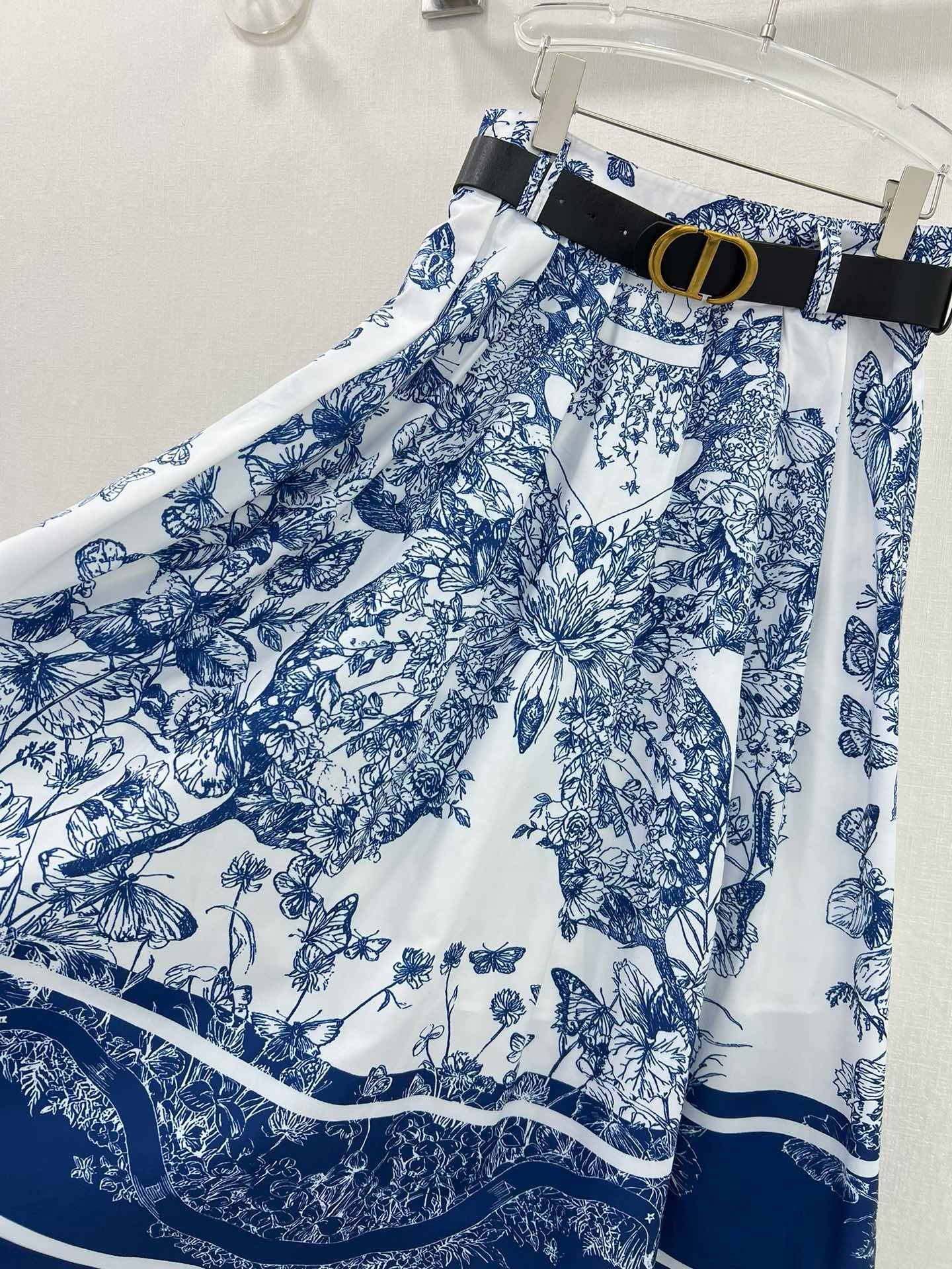 Bagsaaa D10r Blue Long Skirt