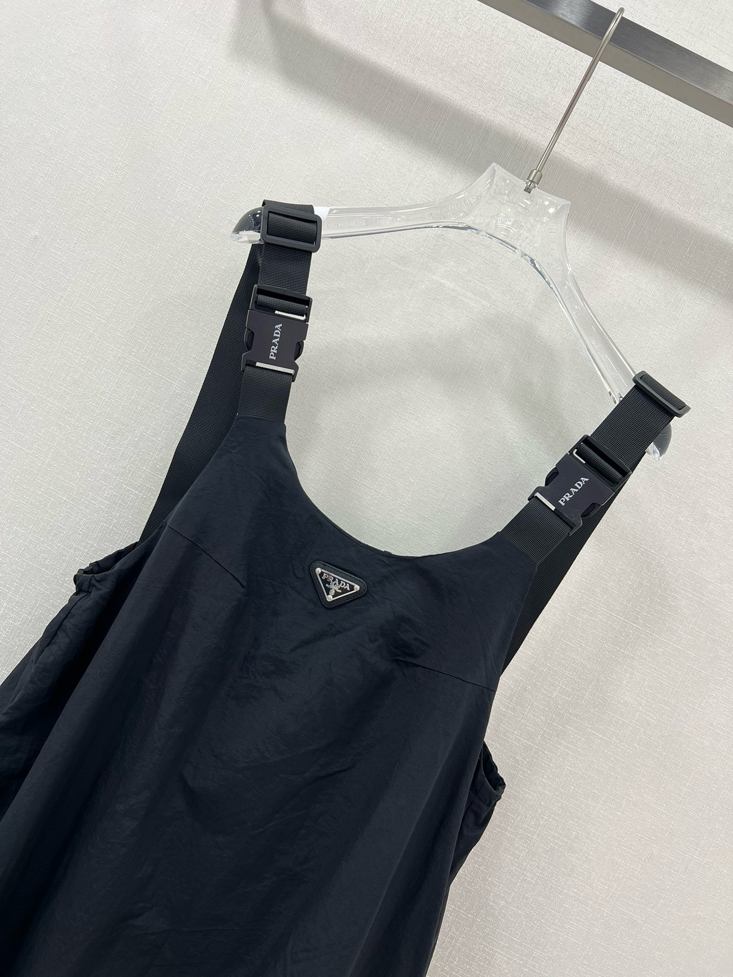 Bagsaaa Pra*a Black Gabardine Mini Dress 