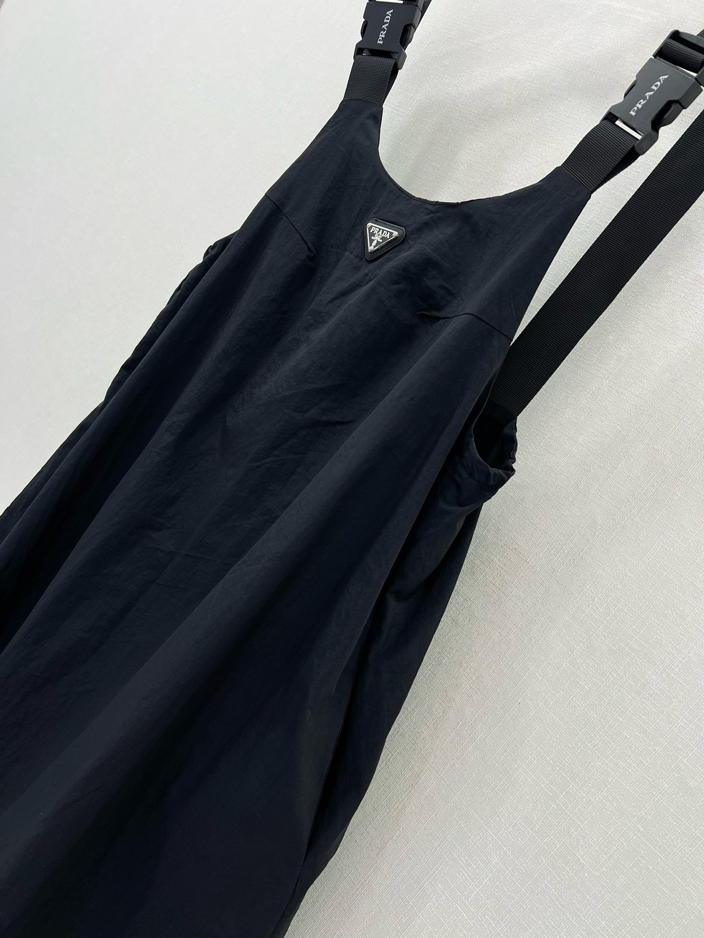 Bagsaaa Pra*a Black Gabardine Mini Dress 