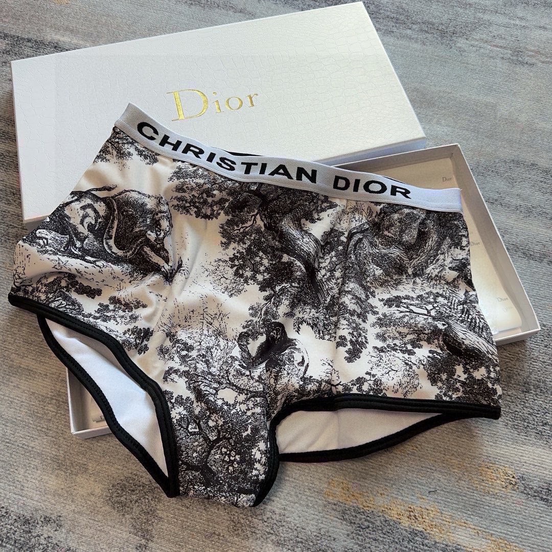 Bagsaaa D10r Swimwear SetEcru and Grey Toile de Jouy 