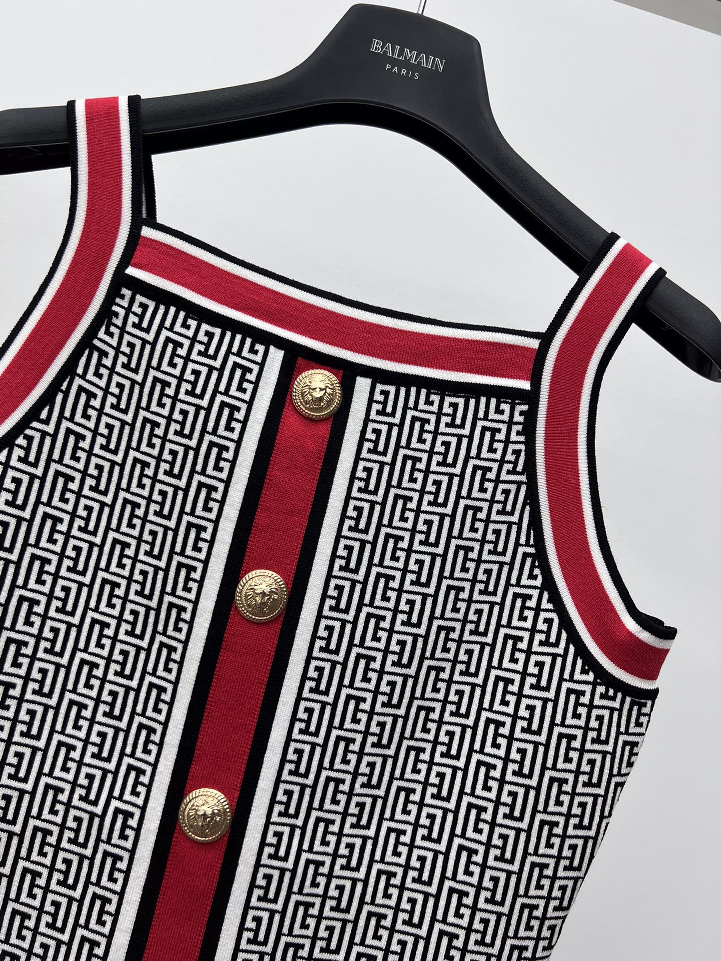 BAGSAAA BALMAIN SLEEVELESS KNIT MINI DRESS IN MULTICOLOR