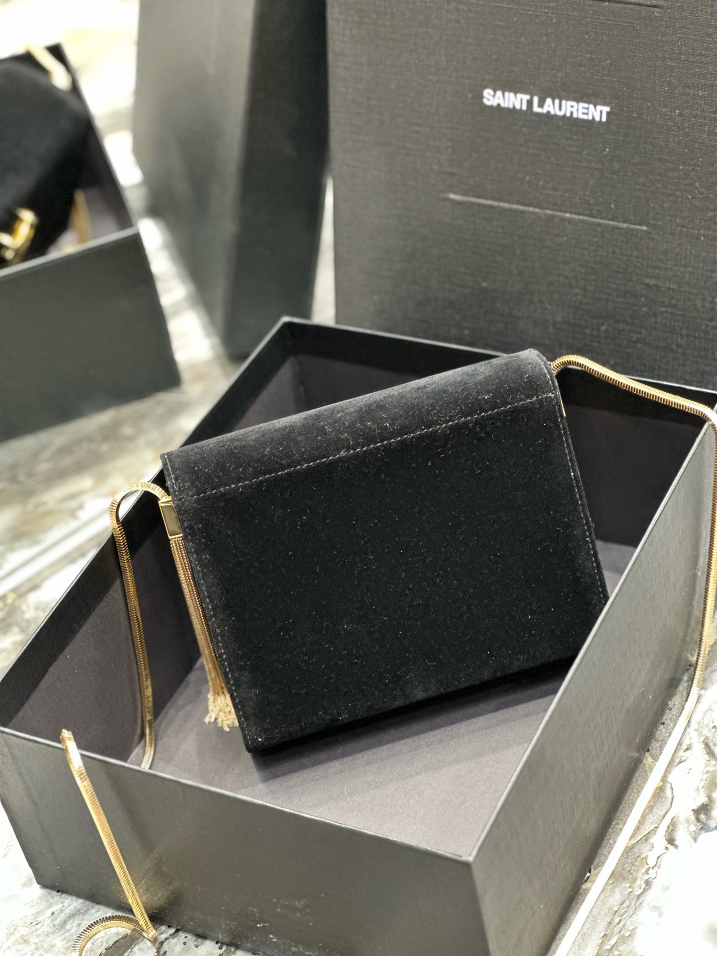 Bagsaaa Y51 Kate Box Bag Velvet Leather - 18x14x5.5cm