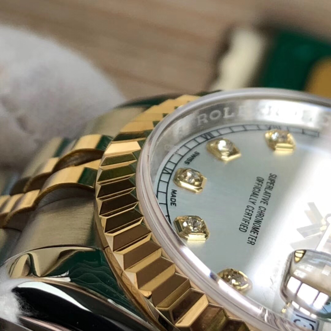 Bagsaa R01ex Lady-Datejust Stainless Steel Yellow Gold and Silver Dial 