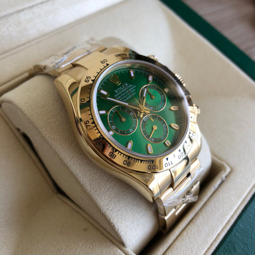 Bagsaaa R01ex Daytona John Mayer Yellow Gold Green Dial 40mm Watch
