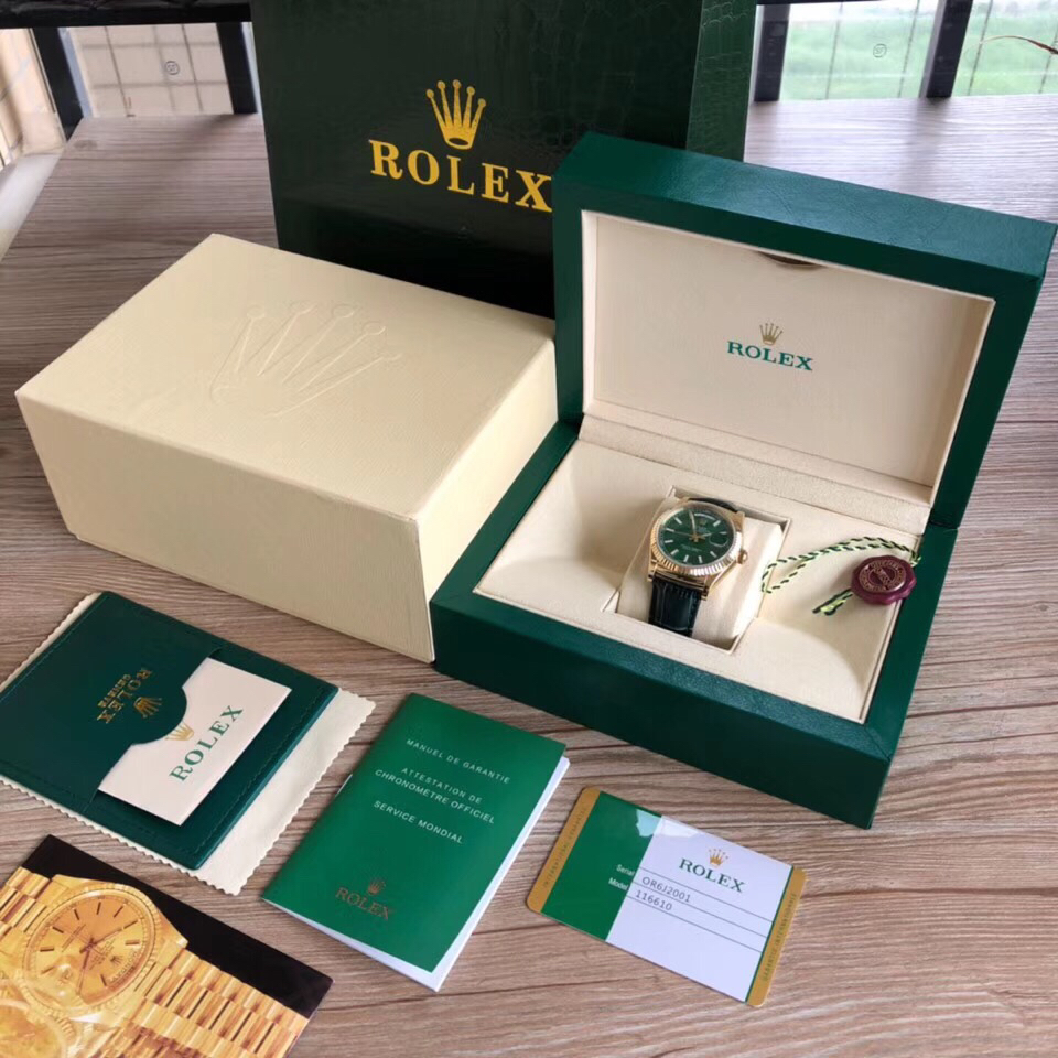 Bagsaaa R01ex Day-Date 36 Green Dial Solid Gold Watch 