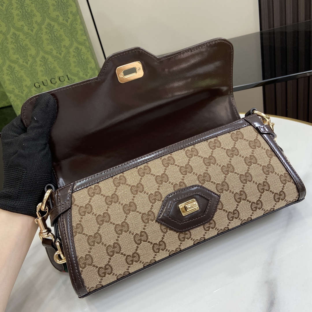 Bagsaaa Gvc*1 Luce Small Shoulder Bag 786015 Beige & Ebony Size 27.5x12.5x6.5 cm