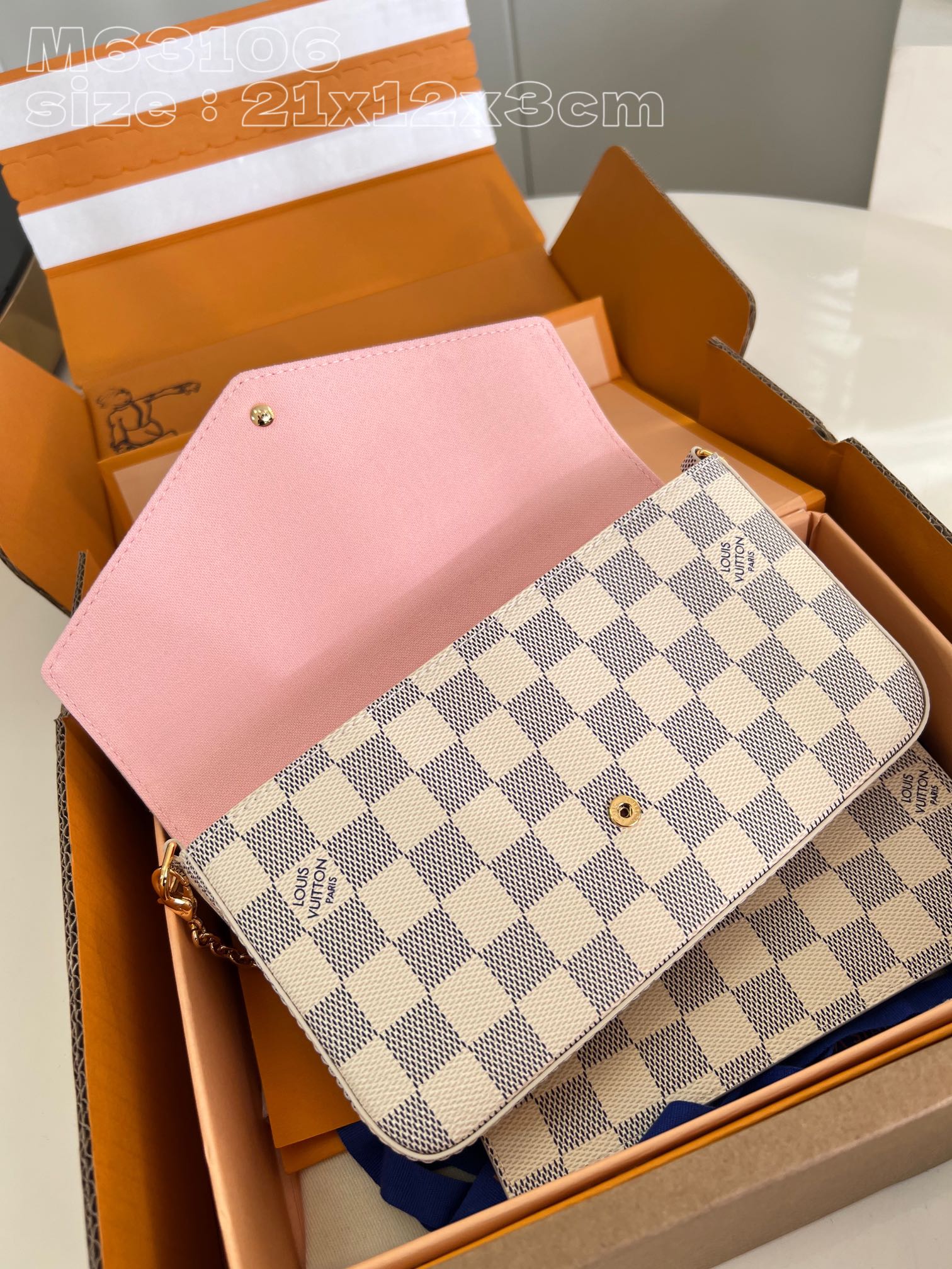 Bagsaaa L0vis Vvtt0n N40491 Pochette Félicie Bag Damier Azur - 21 x 12 x 3 cm