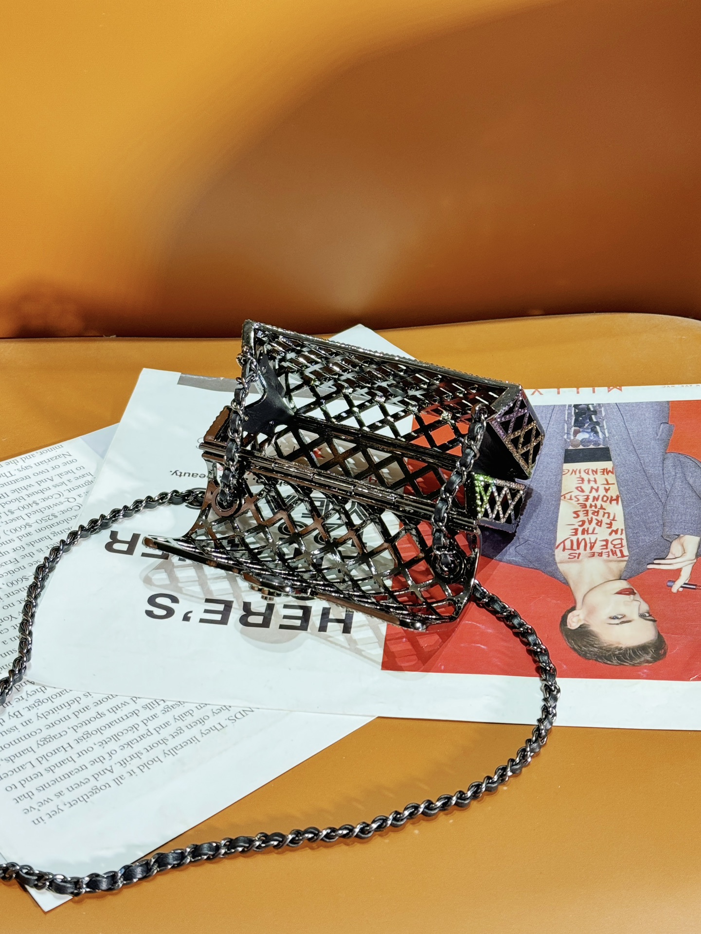 Bagsaaa Ch**el Mini Evening Bag AS4588 NT519 Black & Multicolor - 7.4 × 12 × 5.3 cm