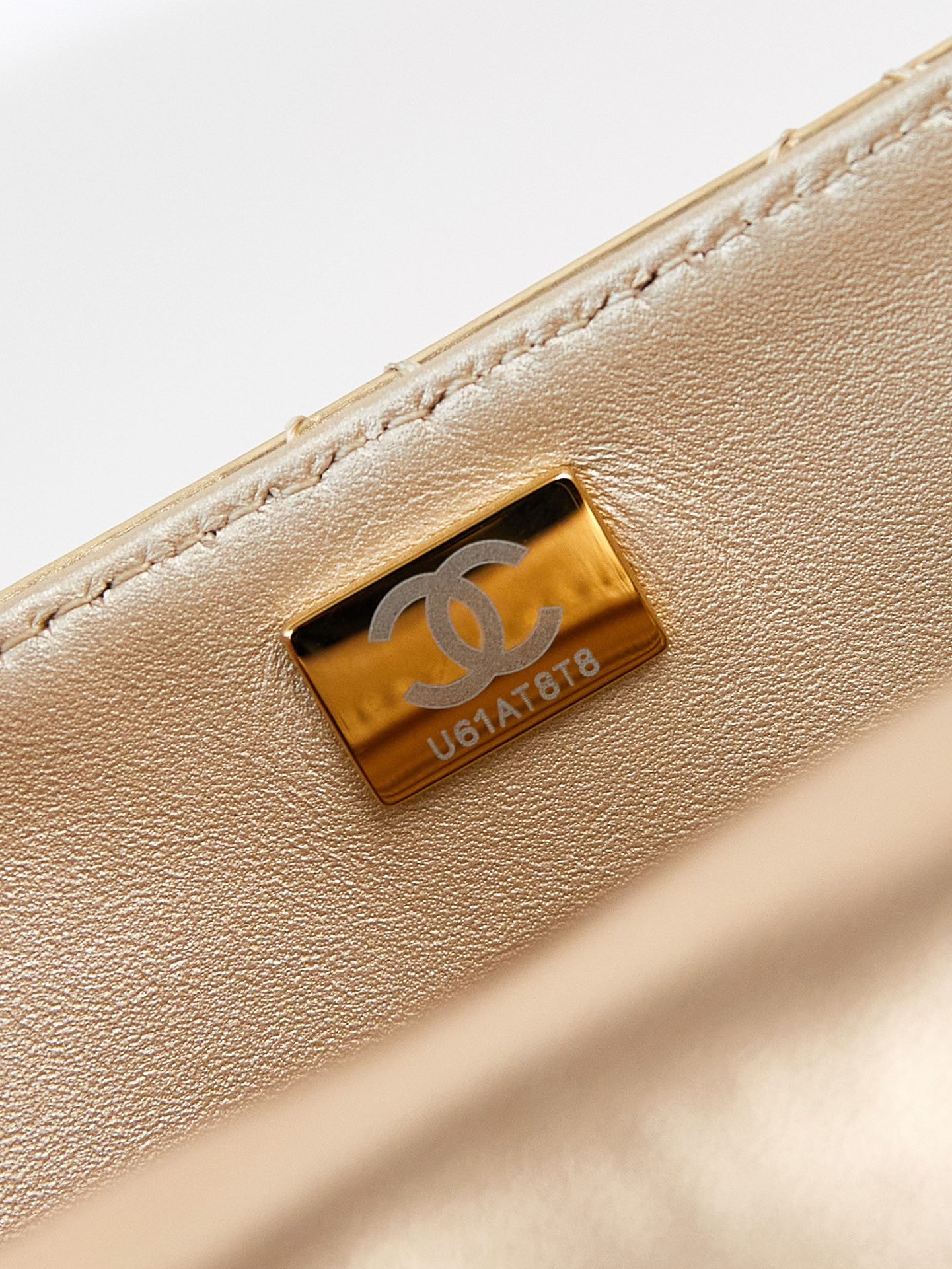 Bagsaaa Ch**el Mini Flap Bag & Star Coin Purse AS4647 Light Gold - 15 × 20 × 6.5 cm