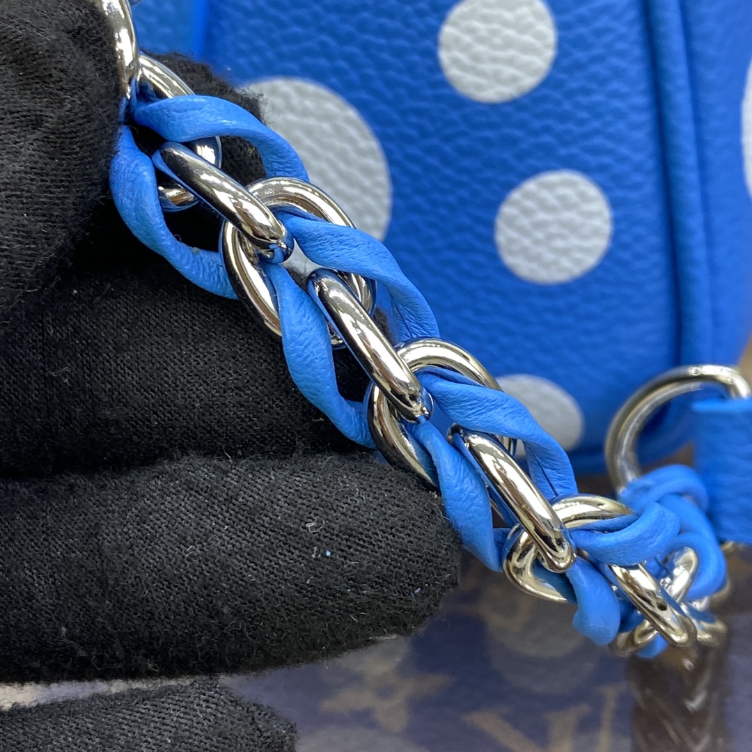 Bagsaaa LV x YK Speedy Bandoulière 20 Blue and White M46425 - 20.5x13.5x12 cm