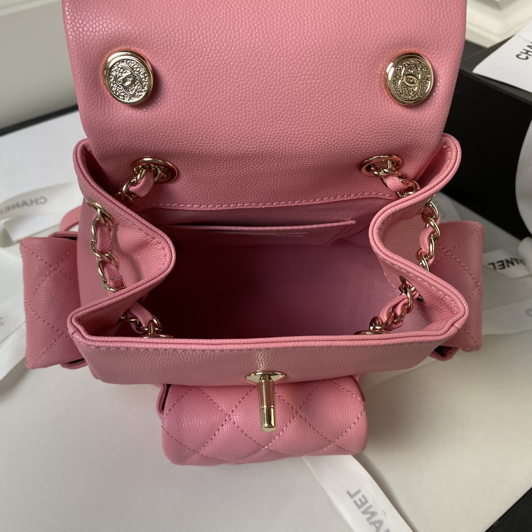 Bagsaaa Ch**el Small Backpack Pink AS4399 - 19.5 × 18 × 10 cm