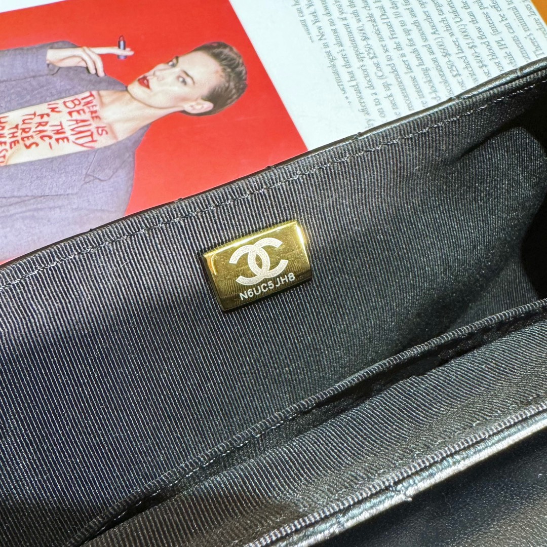 Bagsaaa Ch**el Small Bag With Top Handle AS4573 Black - 11.5 × 20.5 × 5.5 cm