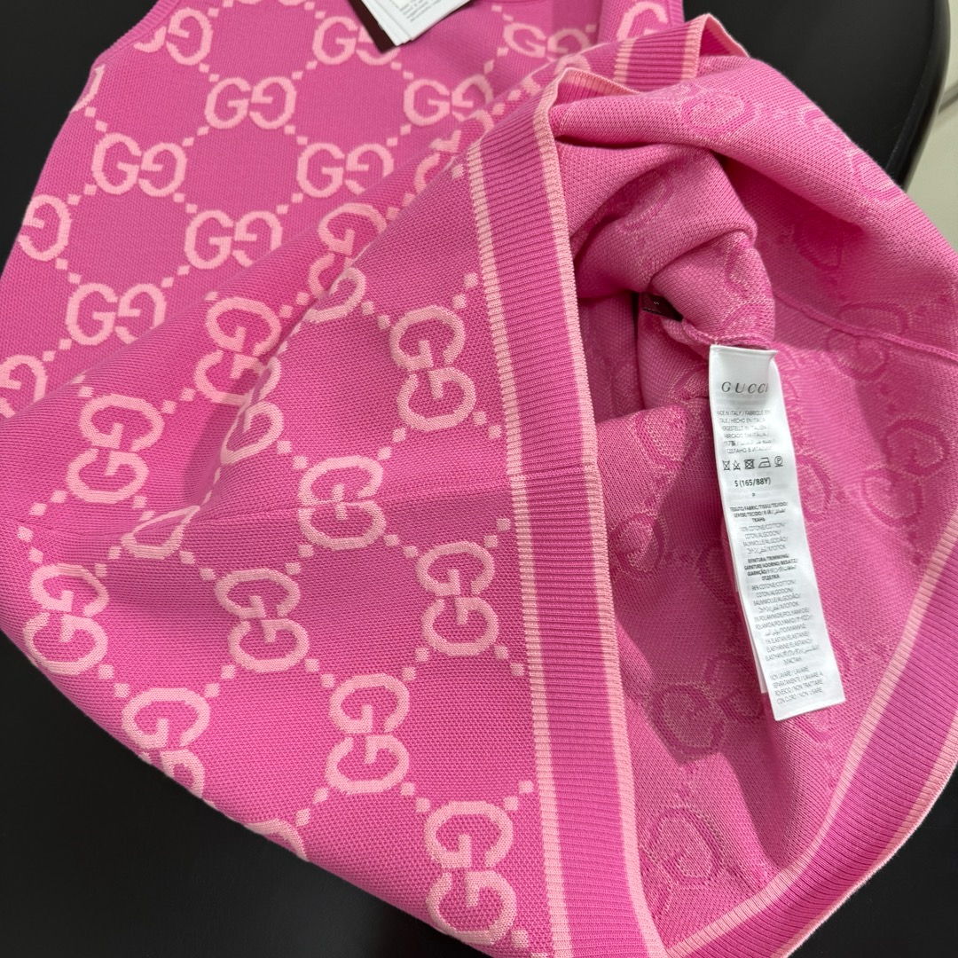 Bagsaaa GG Cotton Jacquard Dress Pink