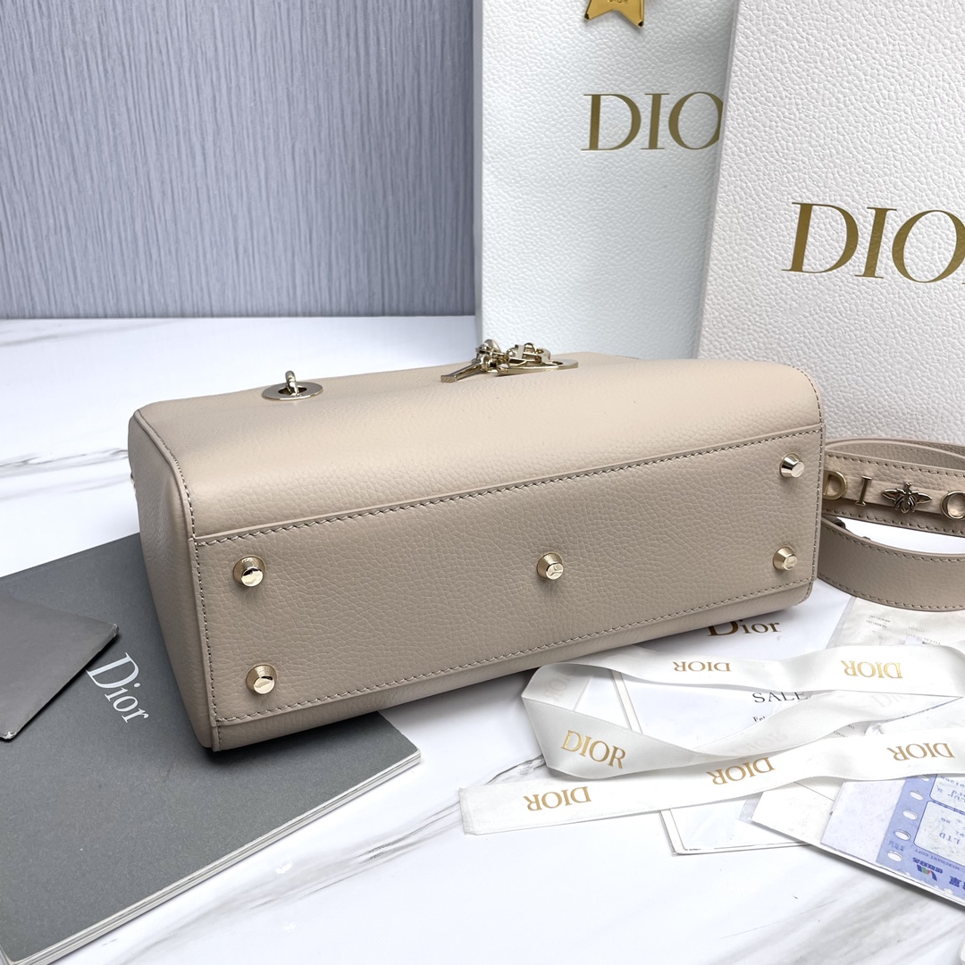 Bagsaaa D10r Medium Lady D-Sire My ABCD10r Bag Beige Bull Leather - 30 x 20 x 13 cm