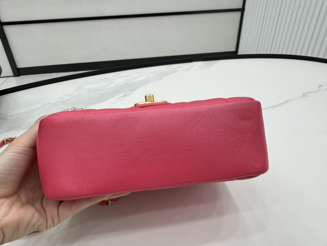 Bagsaaa Ch**el Mini Flap Bag AS4385 Pink - 12.5 × 17 × 5 cm
