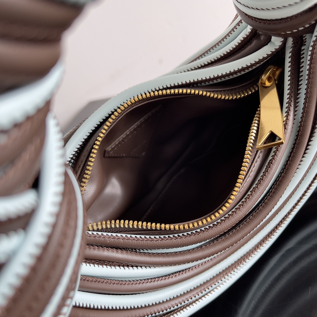 Bagsaaa B0tt*ga Ven*ta Jodie Knotted Leather Tote Brown - 23*28*8cm
