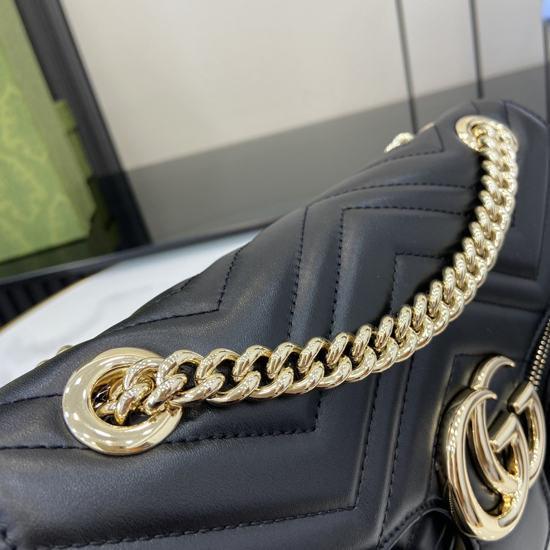 Bagsaaa Gvc*1 GG Marmont Small Multi-Pocket Bag ‎795228 Black - 25.5 x 15 x 7 cm