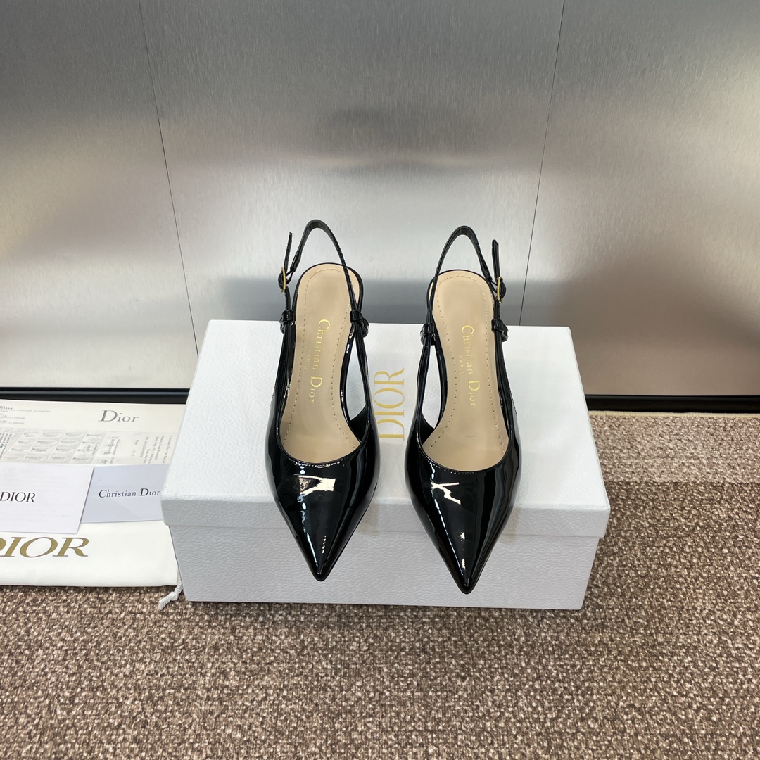 Bagsaaa D10r Tribales Slingback Pump Nude Patent Calfskin