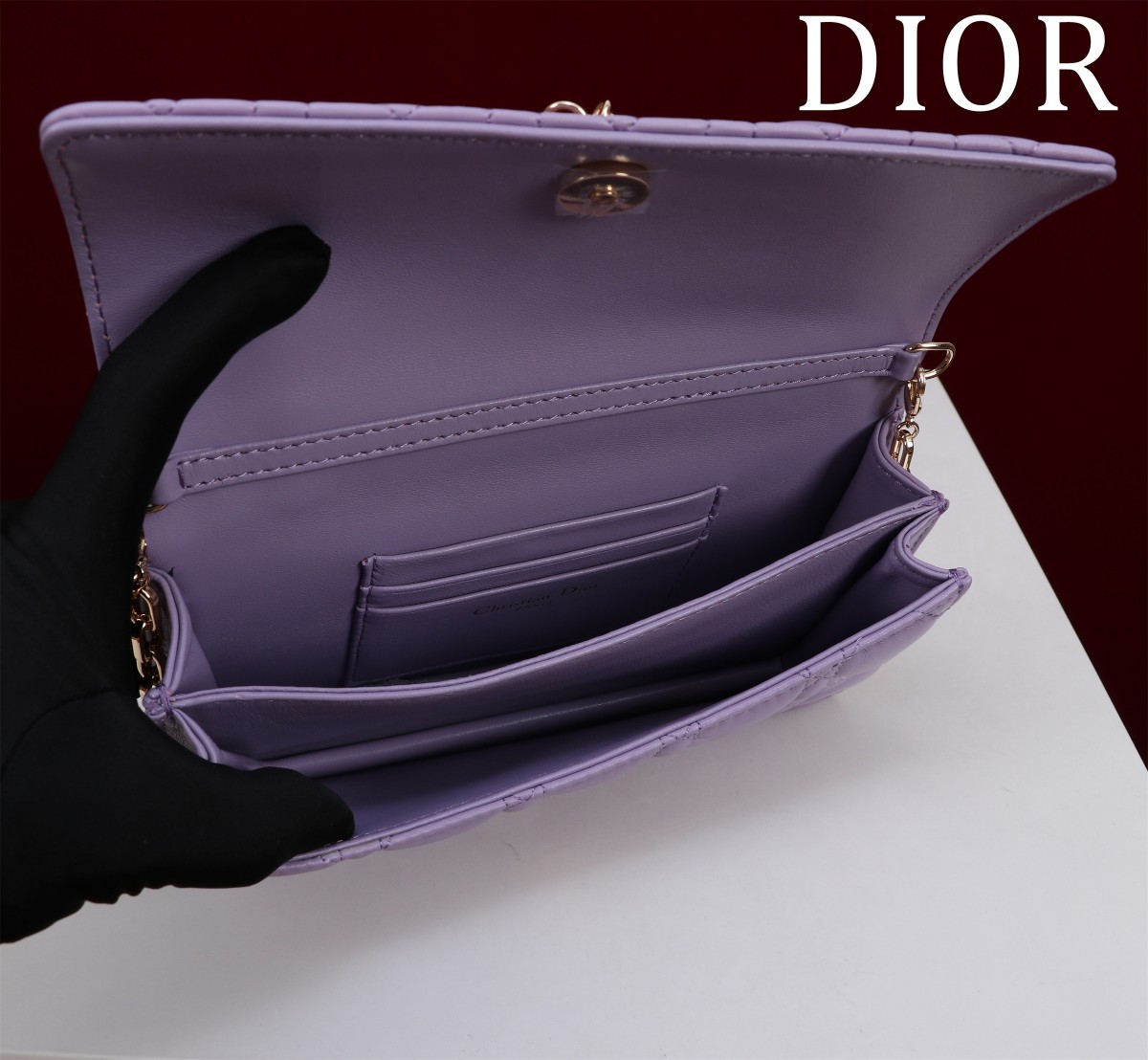 Bagsaaa My D10r Mini Bag Purple Cannage Lambskin - 21 x 11.5 x 4.5 cm