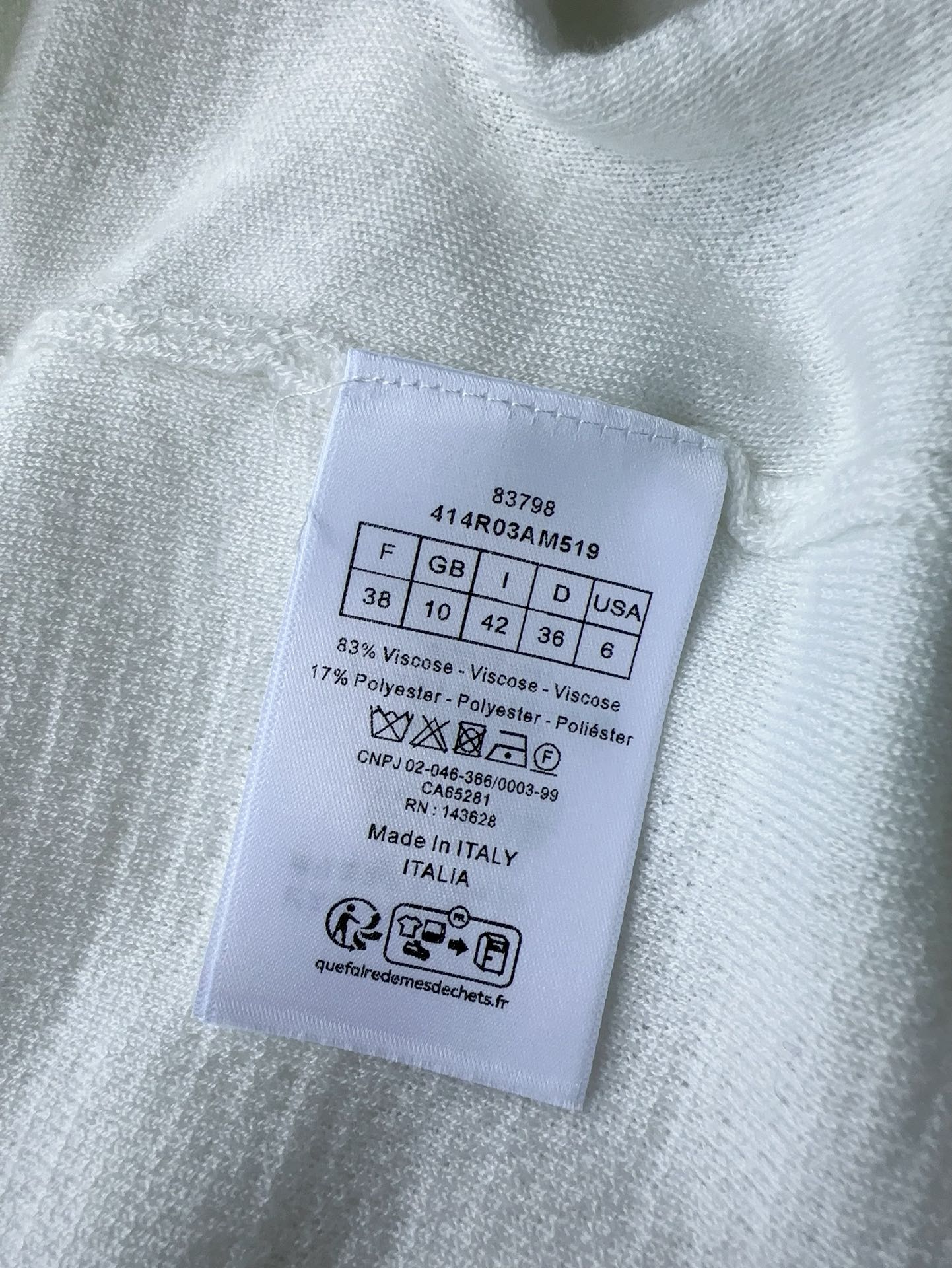 Bagsaaa D10riviera Cropped Jacket with Stand Collar White Technical Knit