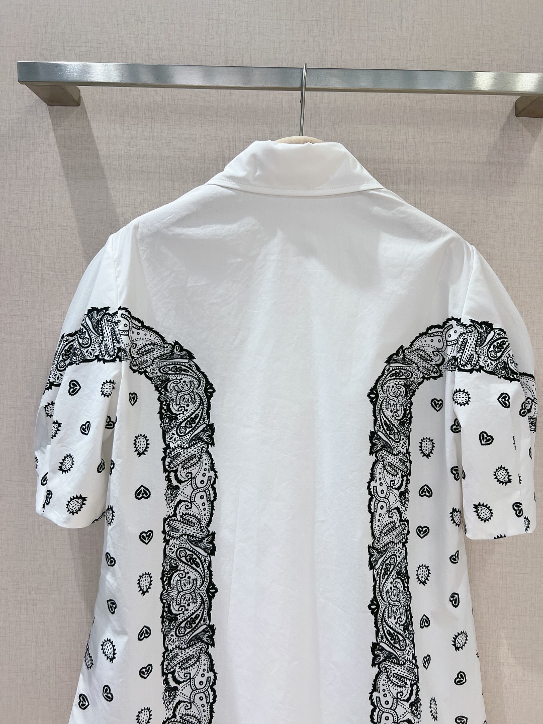 Bagsaaa Chloé Balloon-Sleeve Printed Shirt White