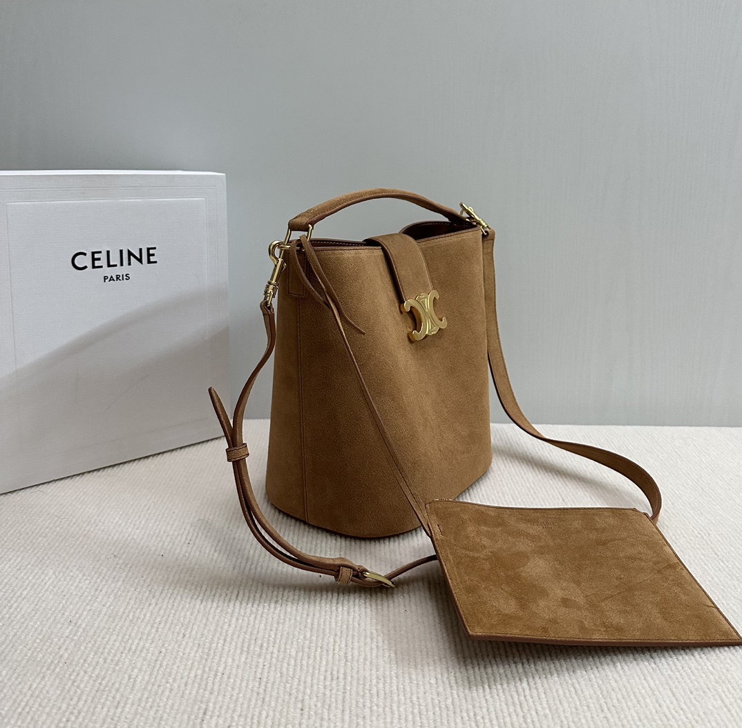 Bagsaaa Ce1i*e Medium L0vise Bag In Suede Calfskin - 23.5 X 24 X 16 CM