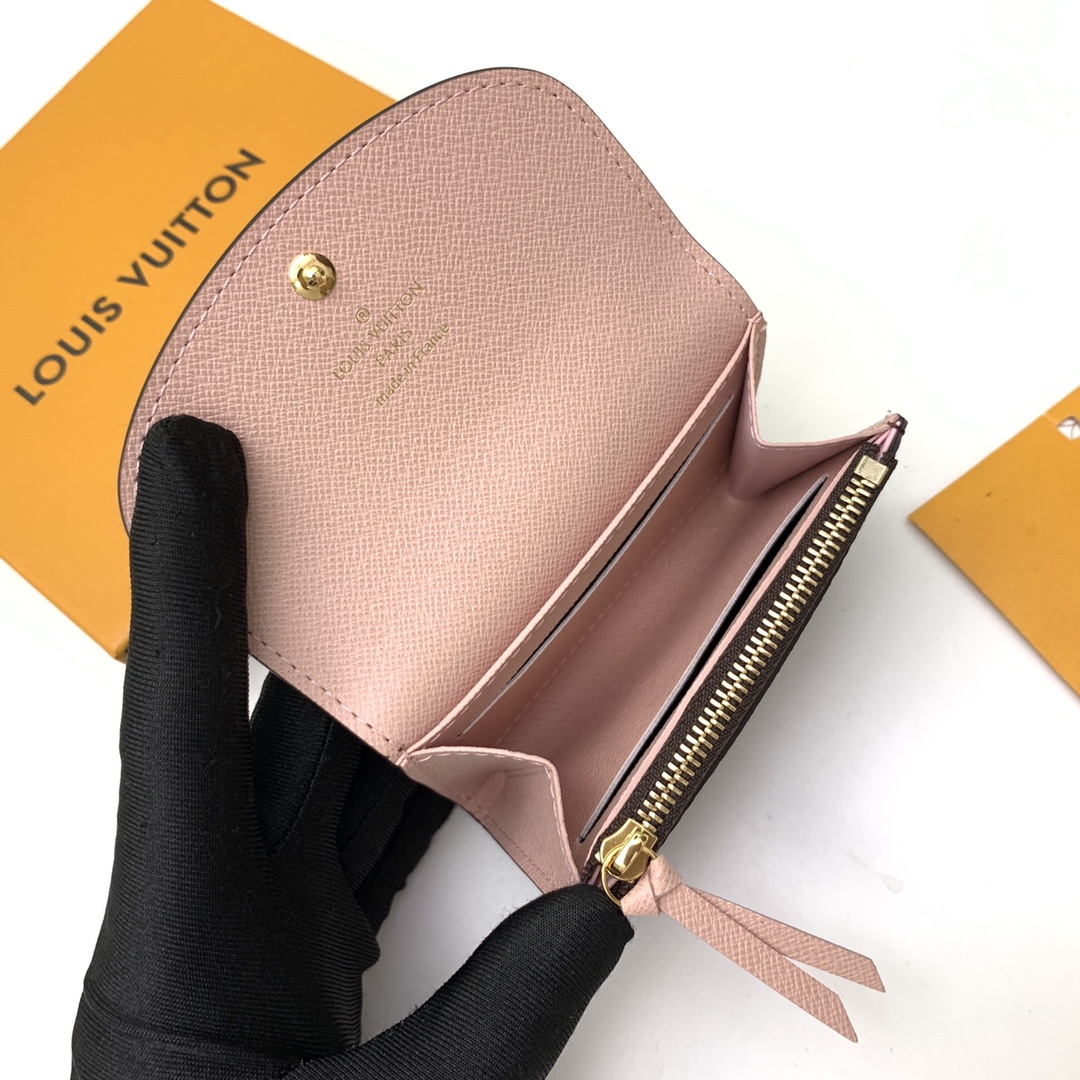 Bagsaaa L0vis Vvtt0n M62361 Rosalie Coin Purse Pink Inside - 11 x 8 x 2.5 cm