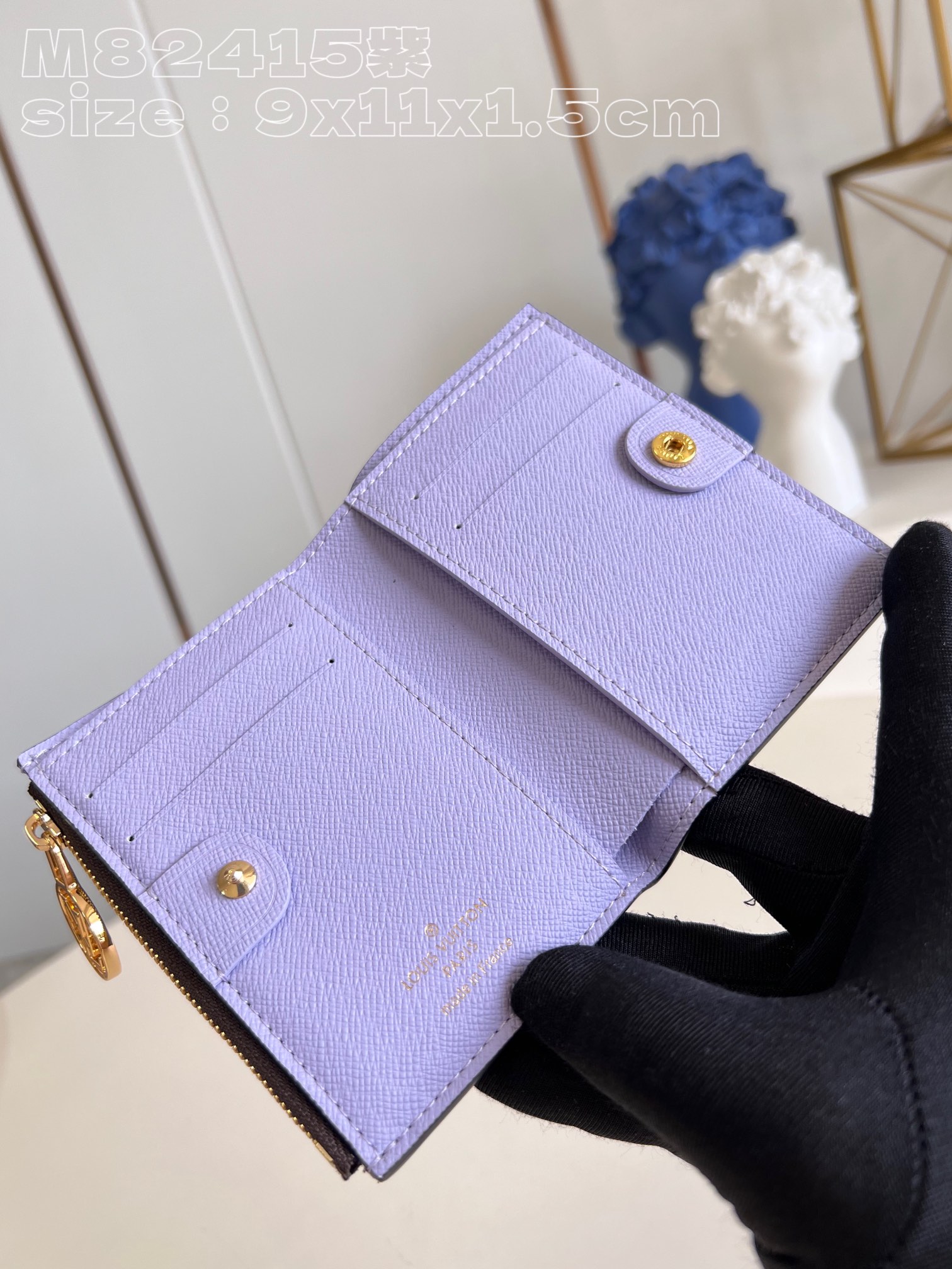 Bagsaaa L0vis Vvtt0n M82415 Lisa Wallet Purple Inside - 9 x 11.5 x 1.5 cm