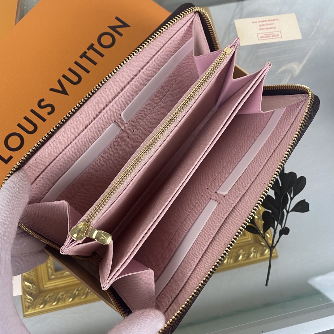 Bagsaaa L0vis Vvtt0n N60046 Zippy Wallet Pink Inside - 19.5 x 10.5 x 2.5 cm